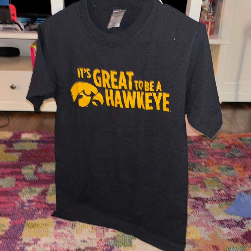 Jerzees Black Iowa Hawkeye Tee Size Small